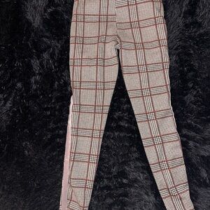 Abercrombie & Fitch Plaid Leggings - Red and Black